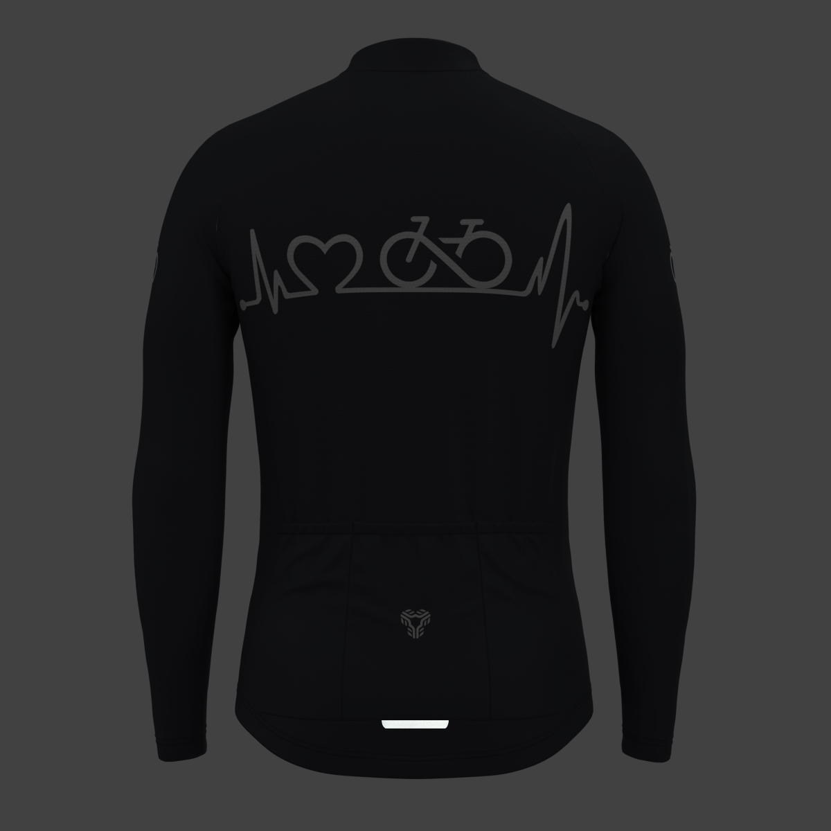 Bike Heartbeat Men's LS Cycling Jersey - Graphite