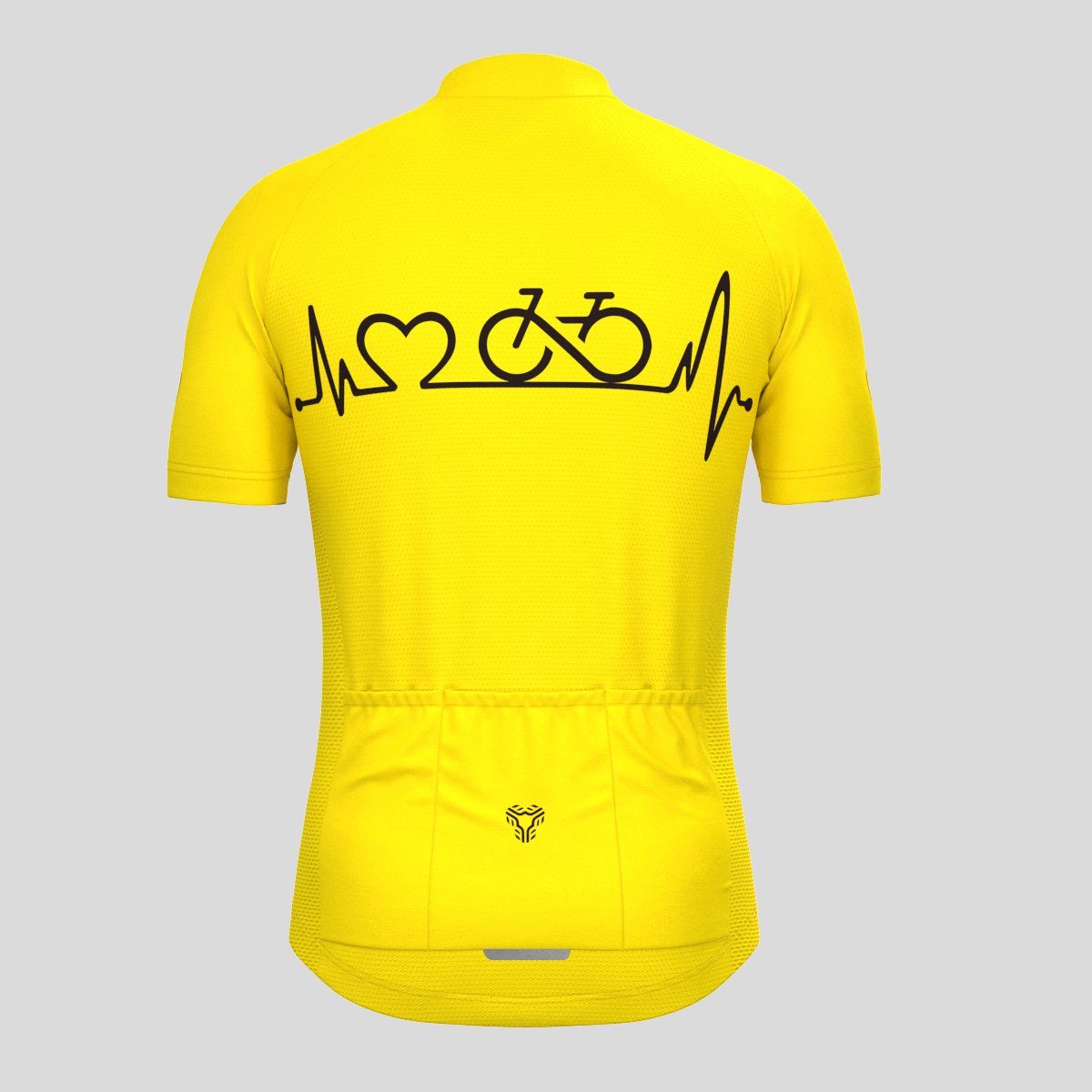 Bike Heartbeat Men's Cycling Jersey - Maize