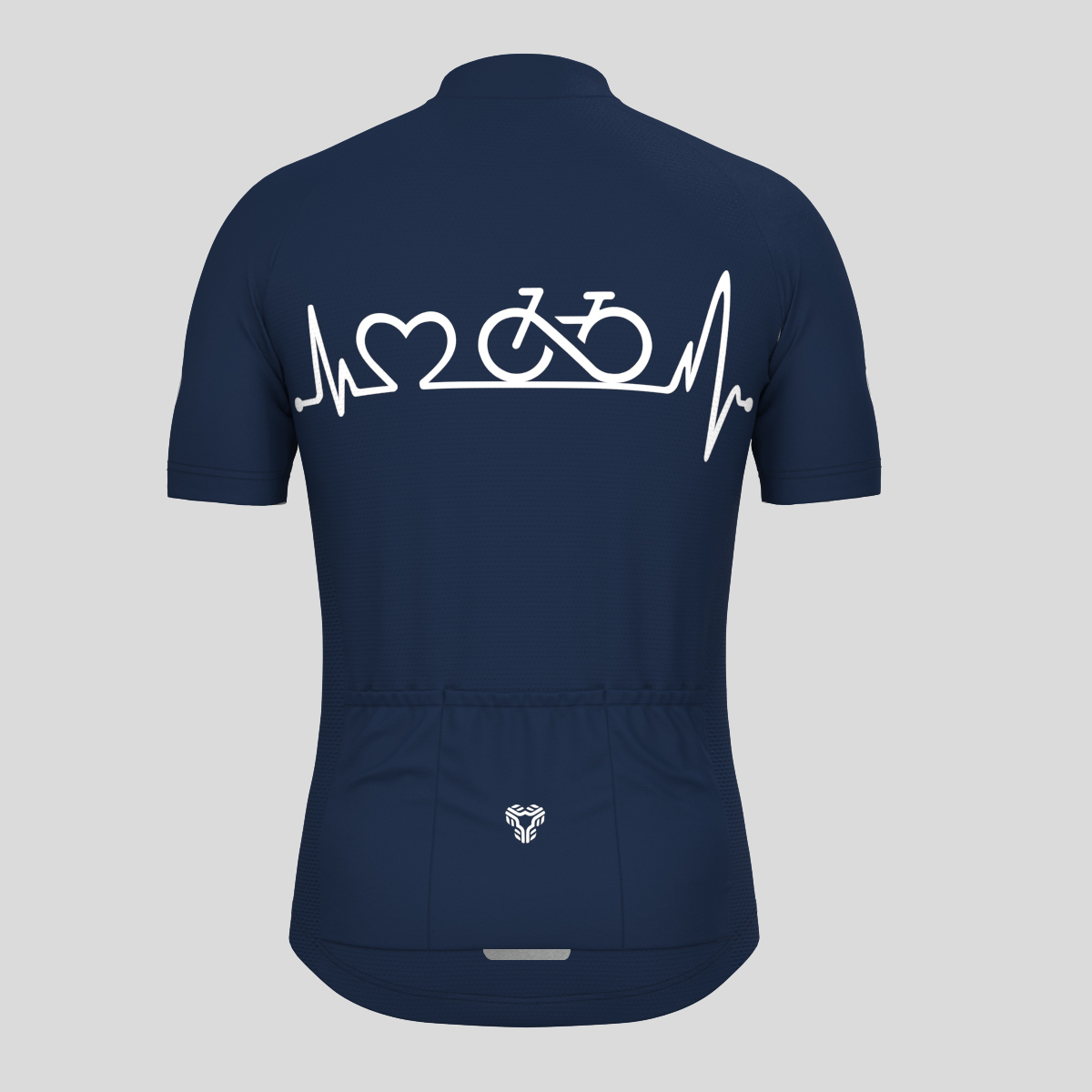 Bike Heartbeat Men's Cycling Jersey - Navy