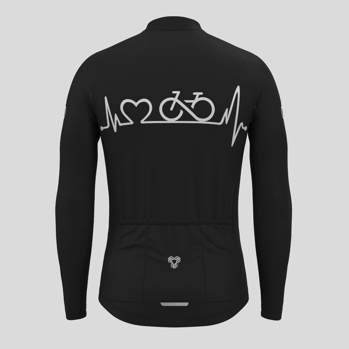 Bike Heartbeat Men's LS Cycling Jersey - Black