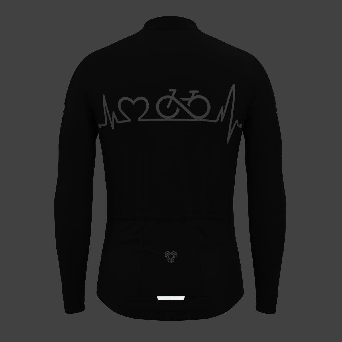 Bike Heartbeat Men's LS Cycling Jersey - Black