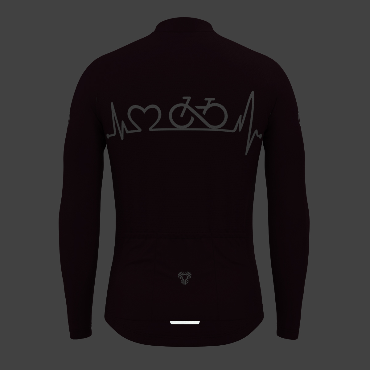 Bike Heartbeat Men's LS Cycling Jersey - Burgundy