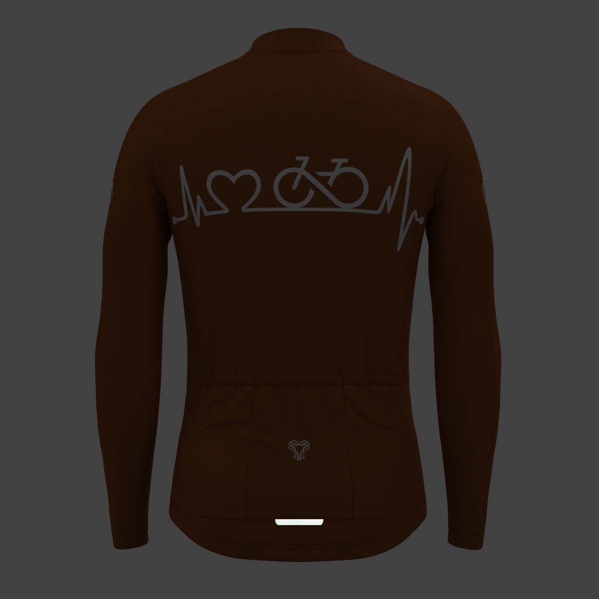 Bike Heartbeat Men's LS Cycling Jersey - Caramel