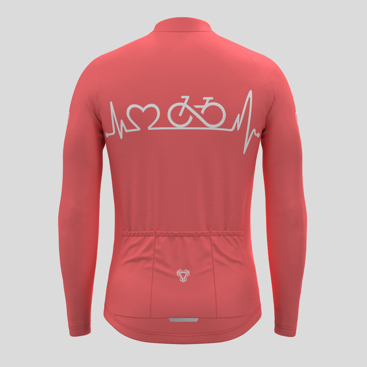 Bike Heartbeat Men's LS Cycling Jersey - Guava
