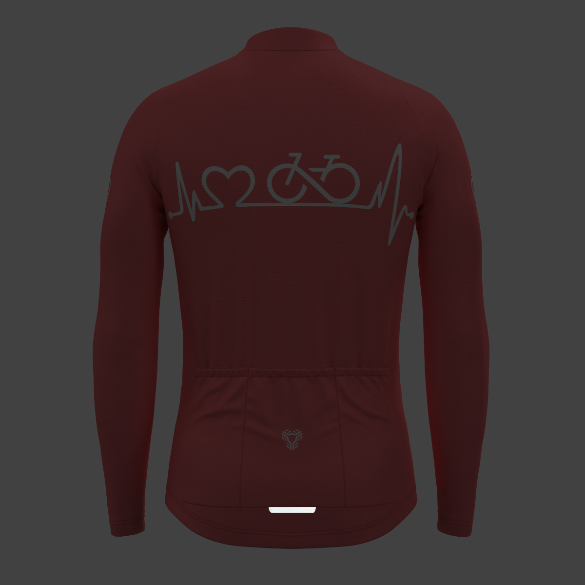 Bike Heartbeat Men's LS Cycling Jersey - Guava