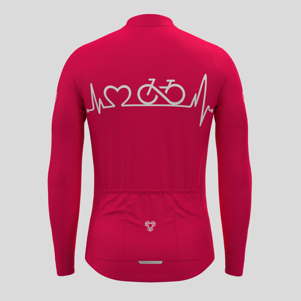 Bike Heartbeat Men's LS Cycling Jersey - Jester Red 