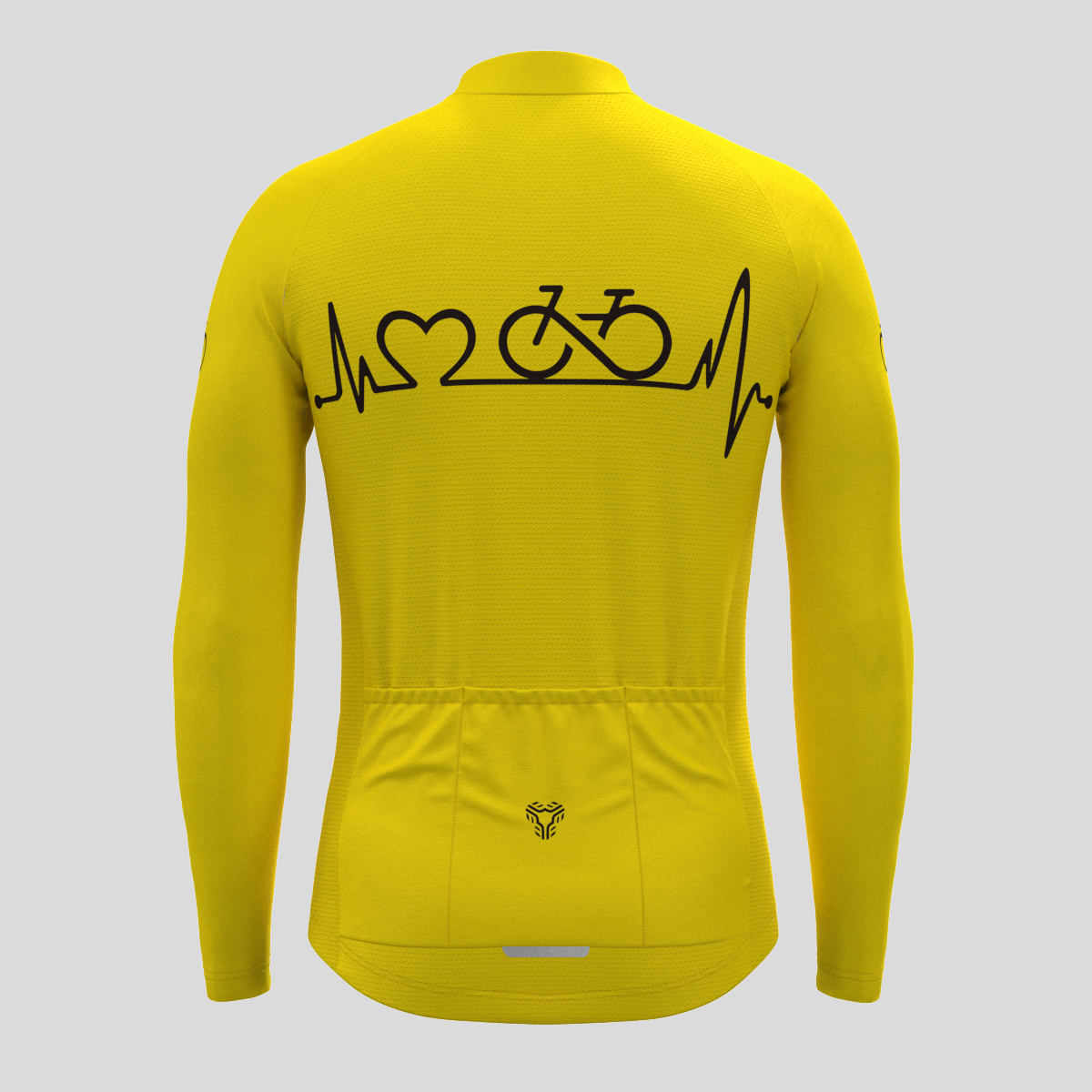 Bike Heartbeat Men's LS Cycling Jersey - Maize