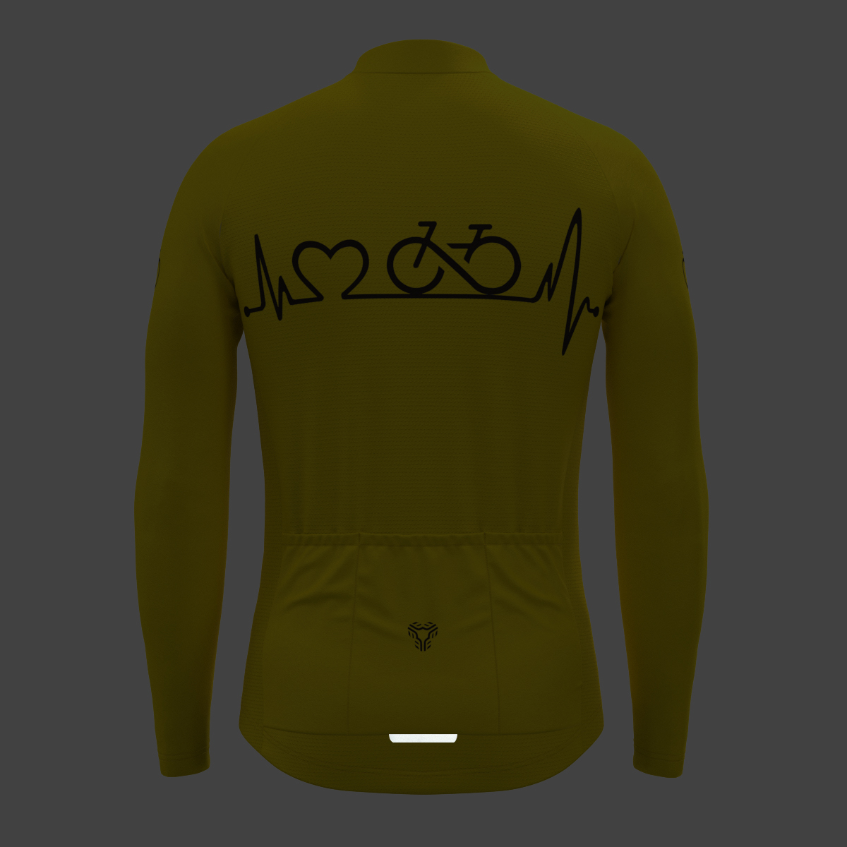 Bike Heartbeat Men's LS Cycling Jersey - Maize