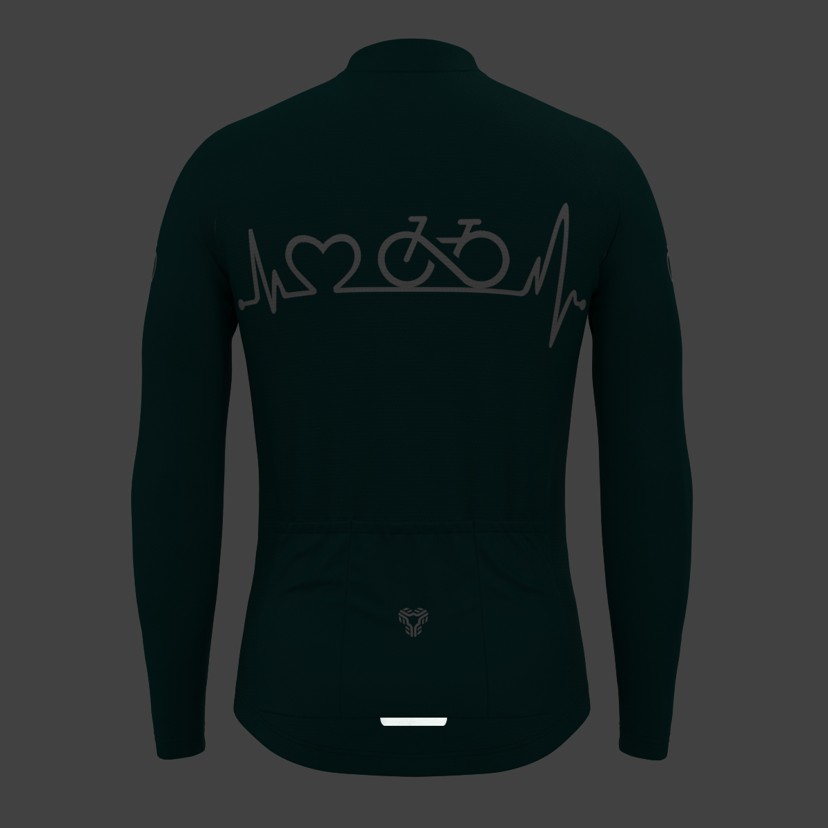 Bike Heartbeat Men's LS Cycling Jersey - Midnight