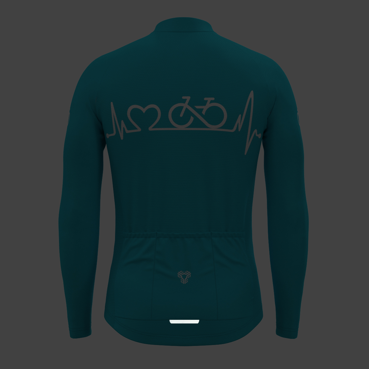 Bike Heartbeat Men's LS Cycling Jersey - Ocean