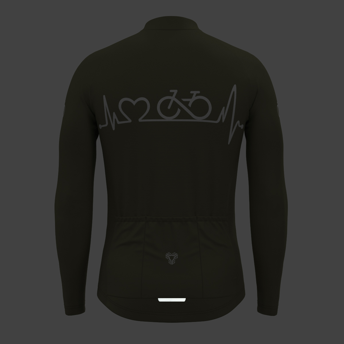 Bike Heartbeat Men's LS Cycling Jersey - Olive