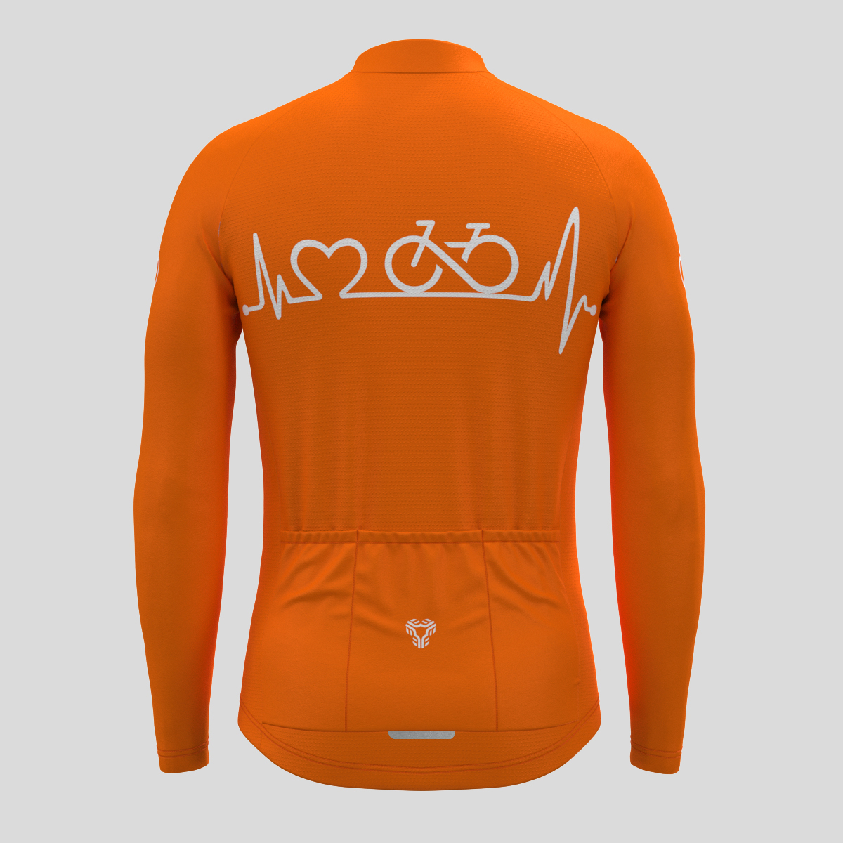 Bike Heartbeat Men's LS Cycling Jersey - Orange