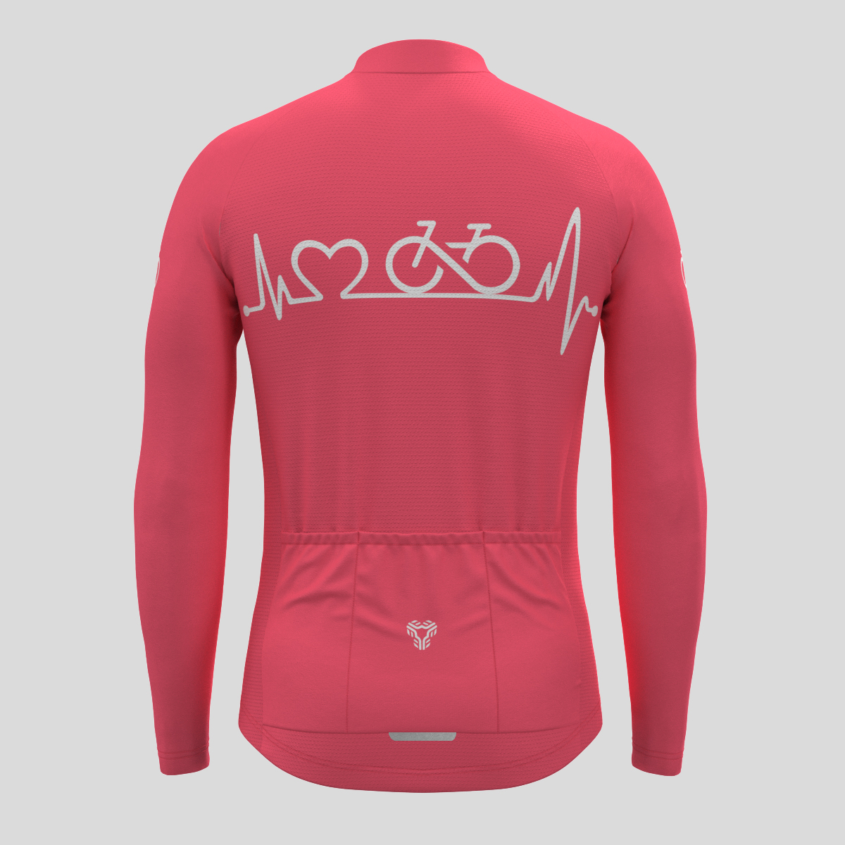 Bike Heartbeat Men's LS Cycling Jersey - Pink