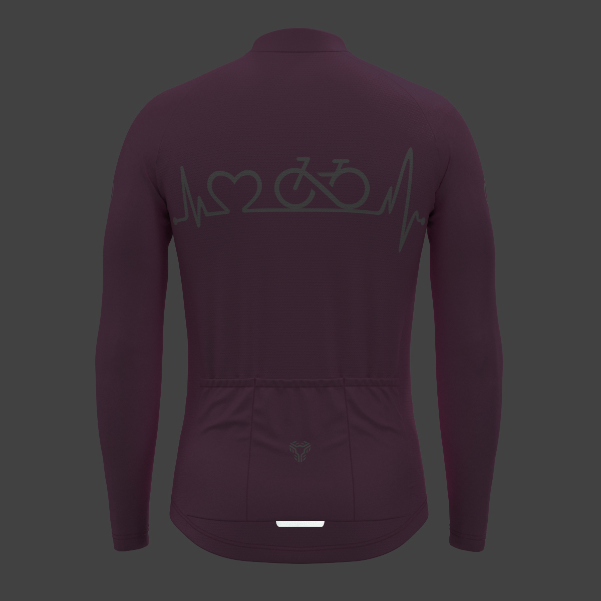 Bike Heartbeat Men's LS Cycling Jersey - Neo Pink