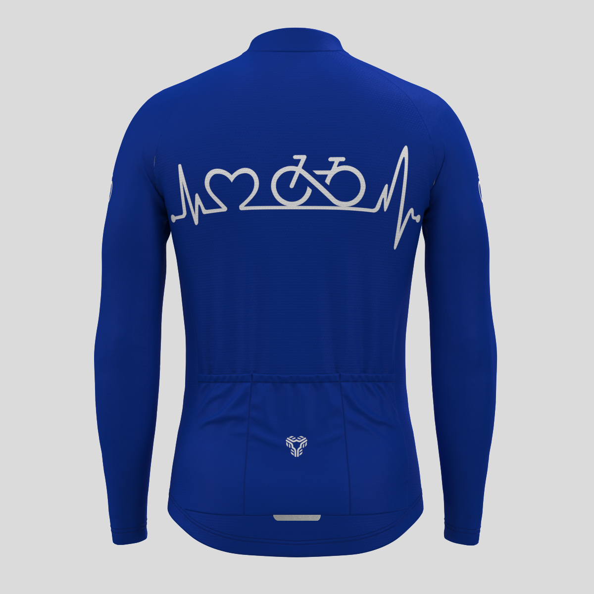 Bike Heartbeat Men's LS Cycling Jersey - Racing Blue