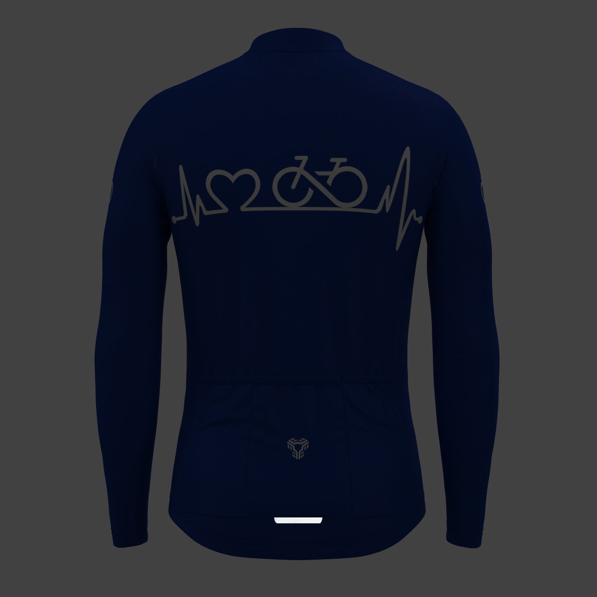 Bike Heartbeat Men's LS Cycling Jersey - Racing Blue