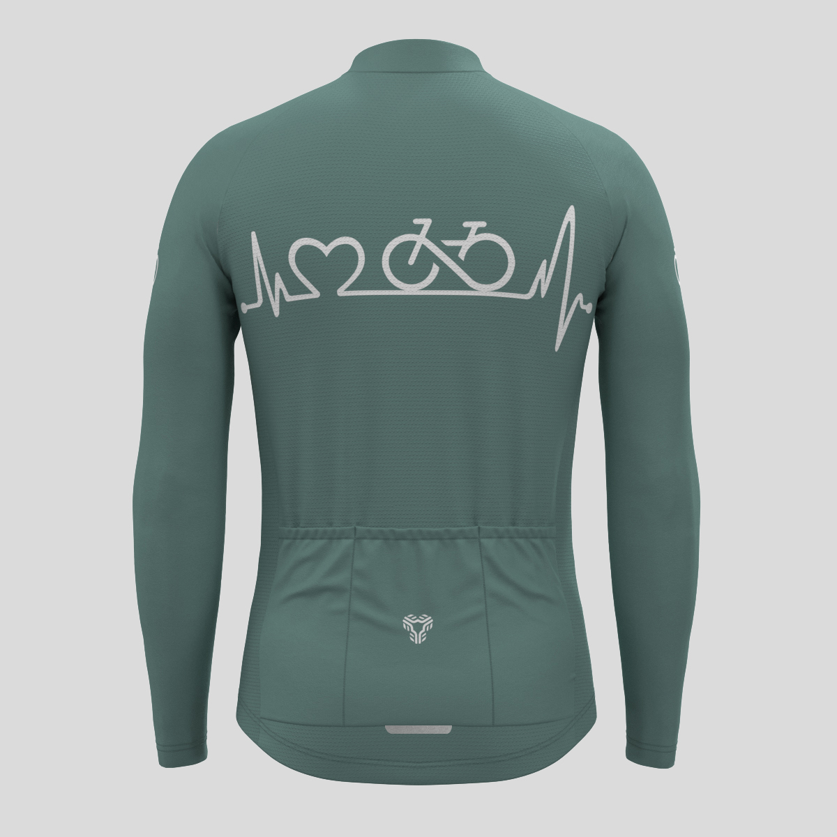 Bike Heartbeat Men's LS Cycling Jersey - Sage 