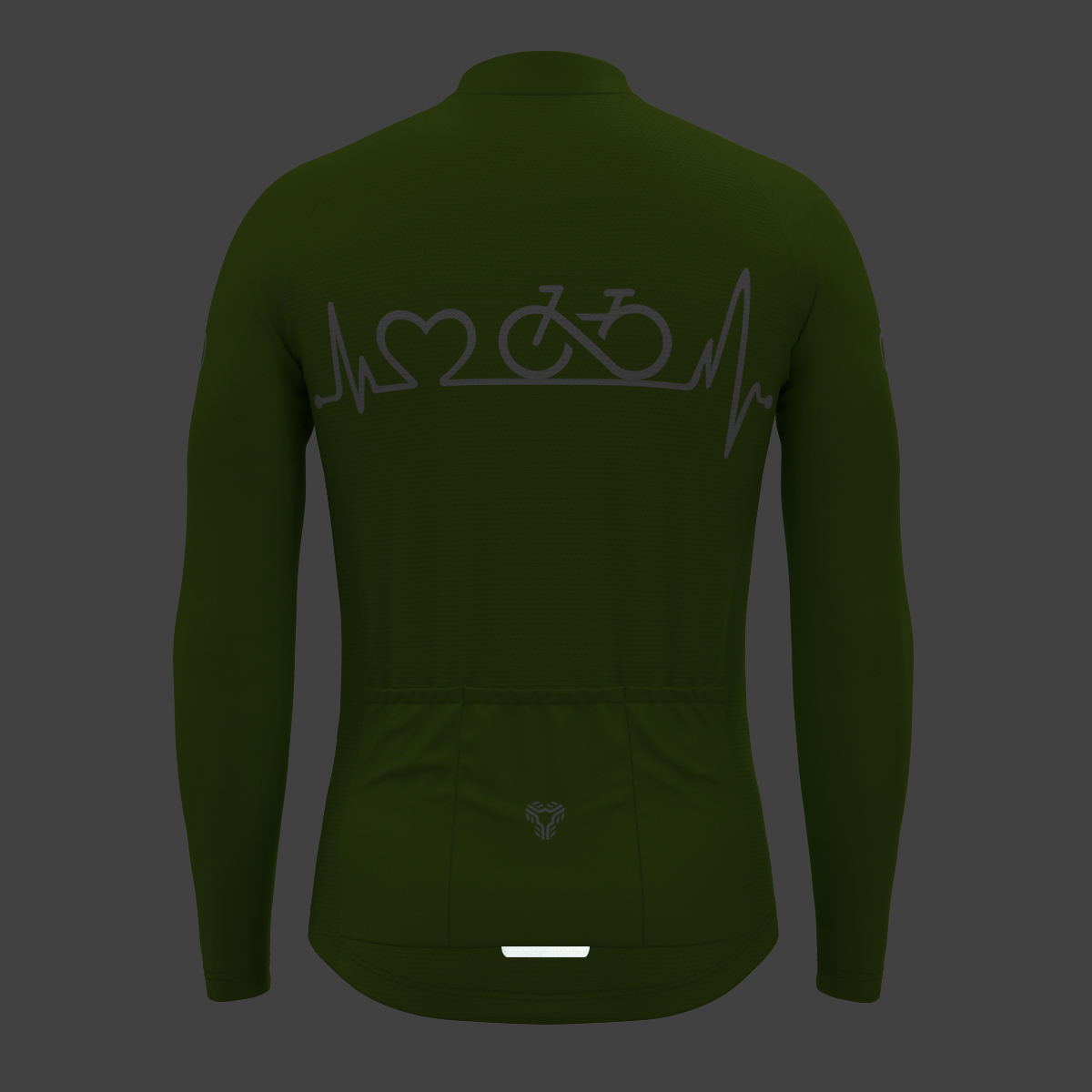 Bike Heartbeat Men's LS Cycling Jersey - Wasabi