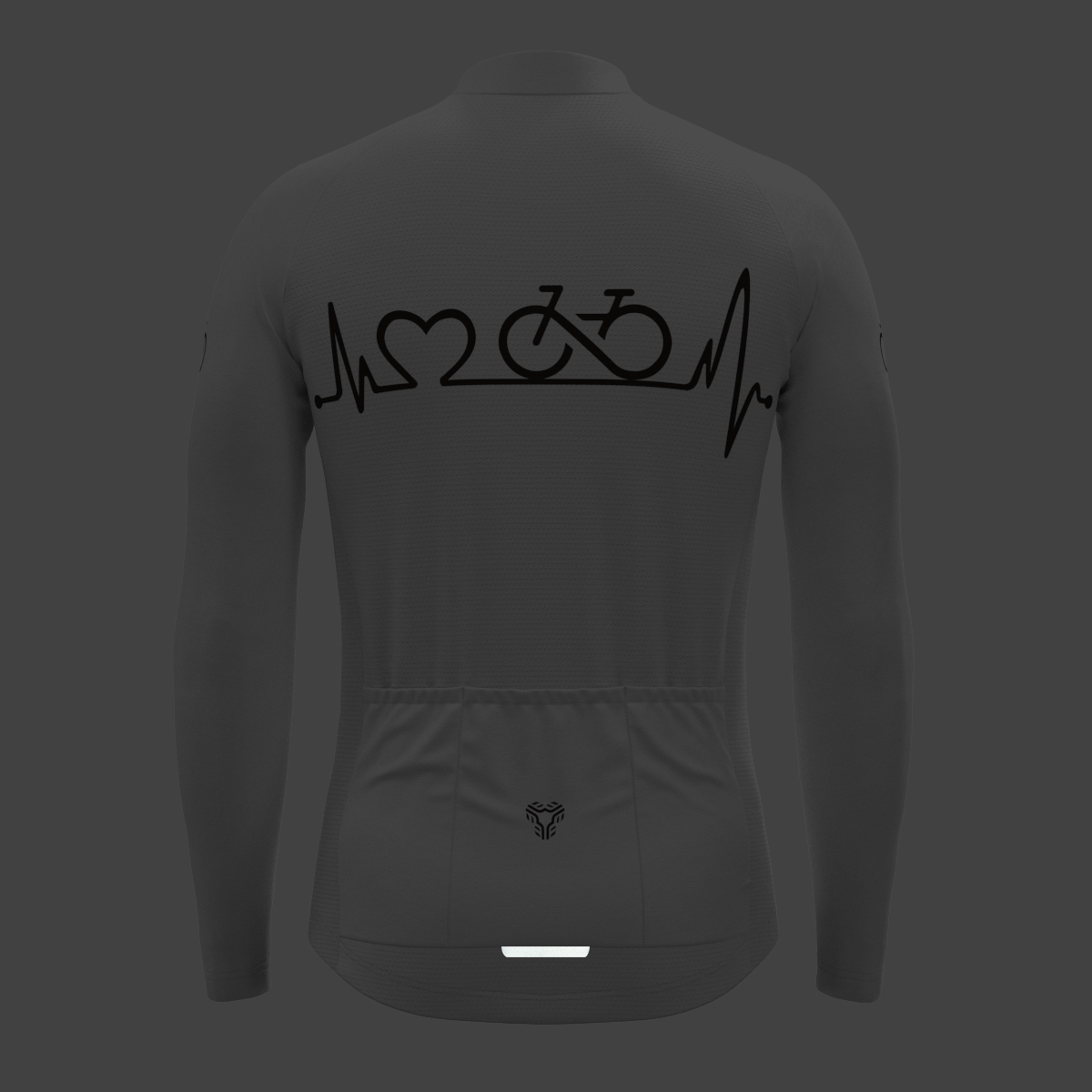 Bike Heartbeat Men's LS Cycling Jersey - White