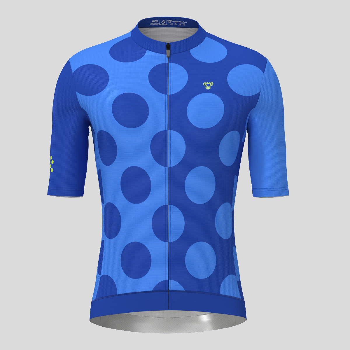 Calssic Split Dots Men's Cycling Jersey - Azure Blue