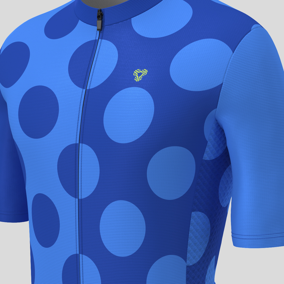 Calssic Split Dots Men's Cycling Jersey - Azure Blue