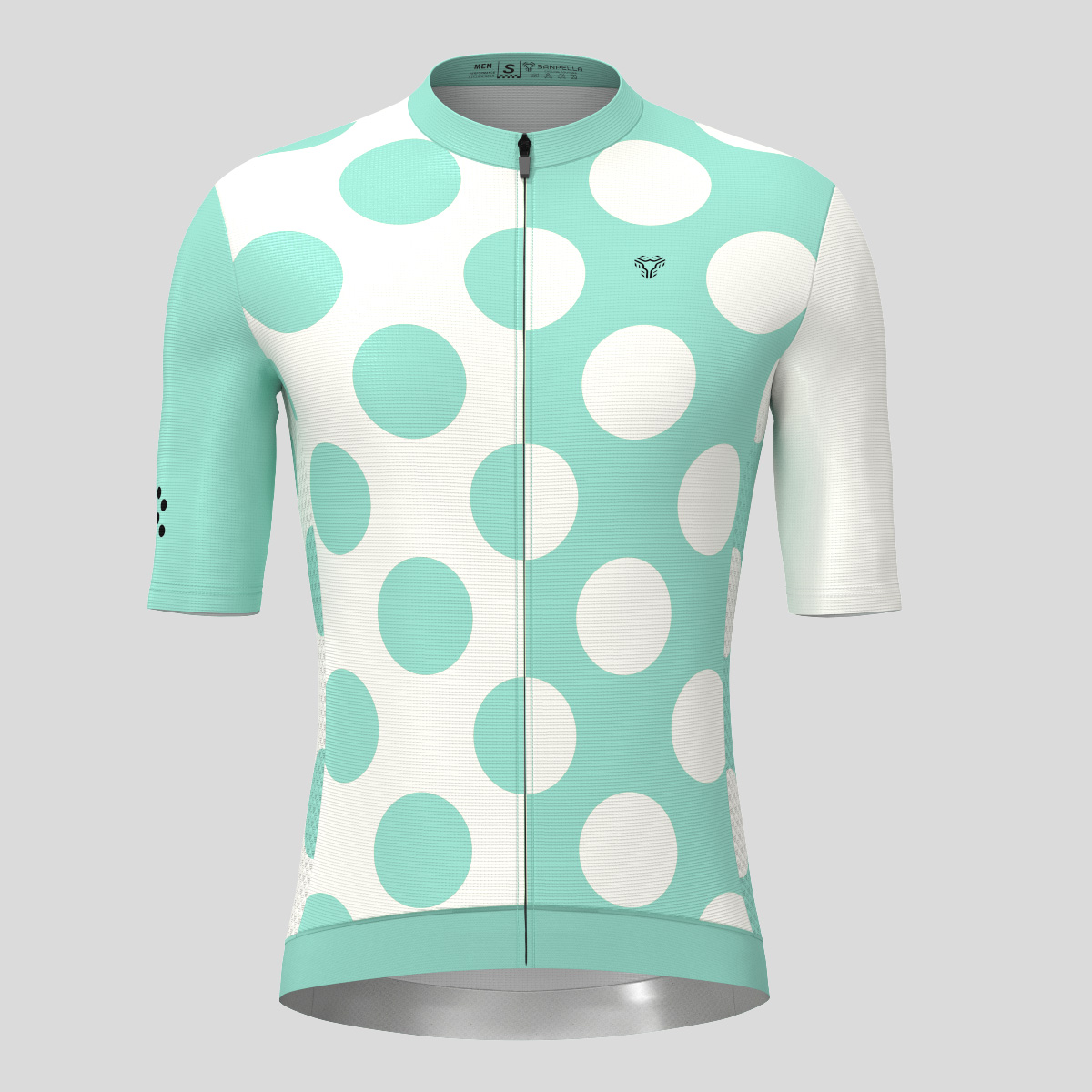 Calssic Split Dots Men's Cycling Jersey - Beige/Green