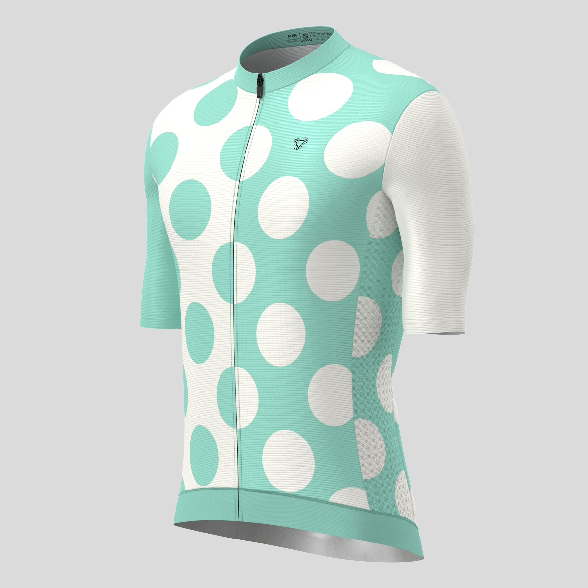Calssic Split Dots Men's Cycling Jersey - Beige/Green
