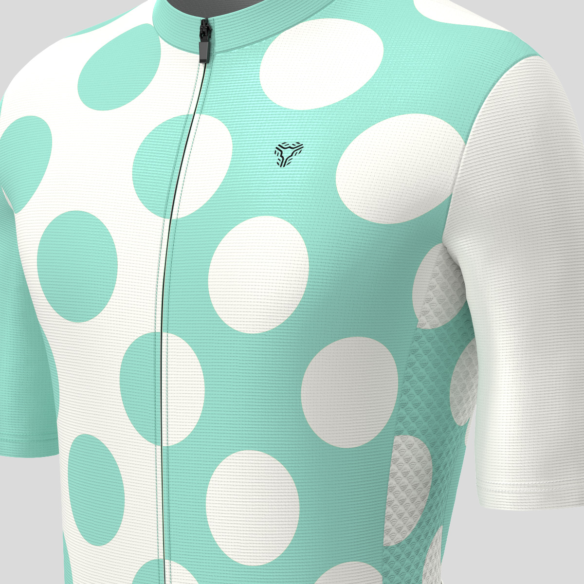 Calssic Split Dots Men's Cycling Jersey - Beige/Green