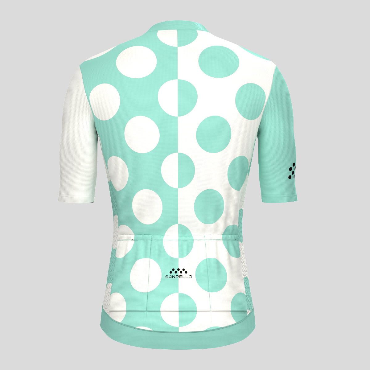 Calssic Split Dots Men's Cycling Jersey - Beige/Green