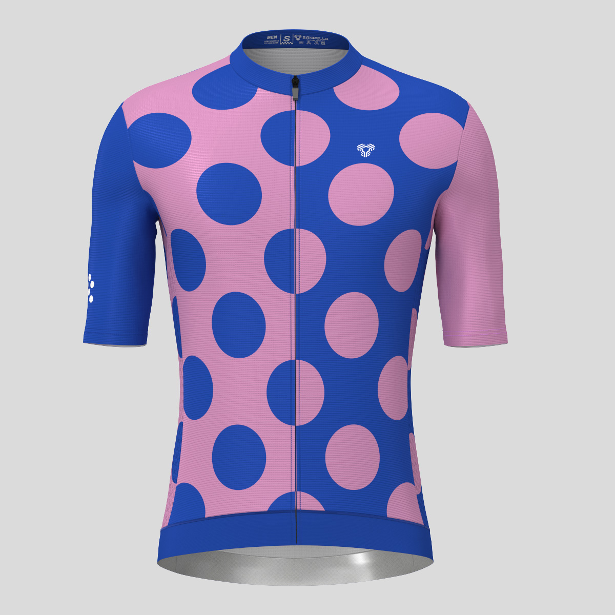 Calssic Split Dots Men's Cycling Jersey - Blue/Pink