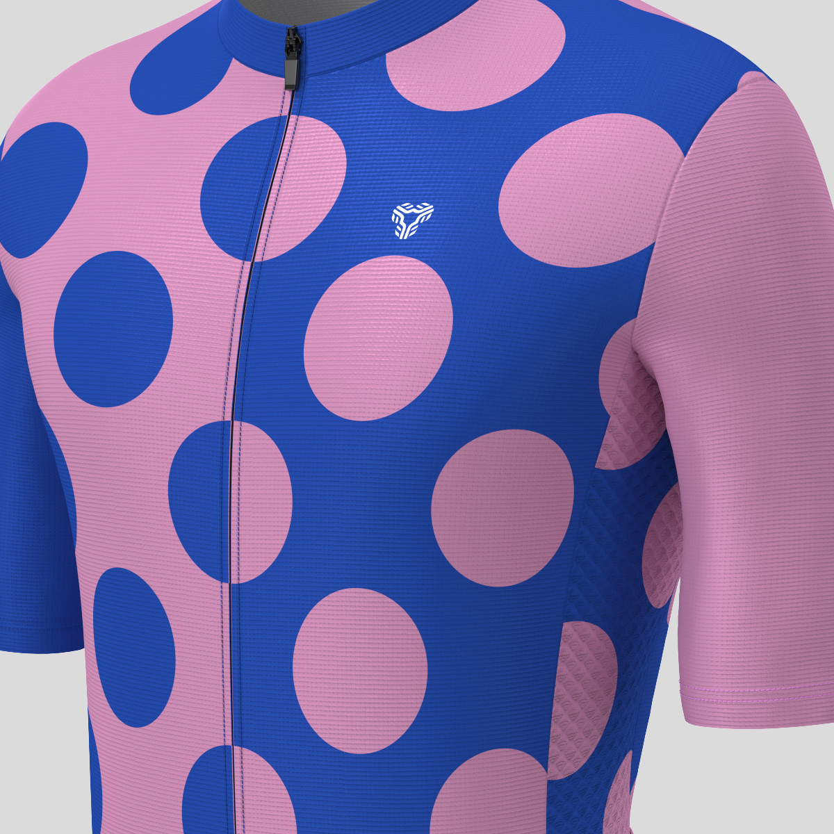 Calssic Split Dots Men's Cycling Jersey - Blue/Pink