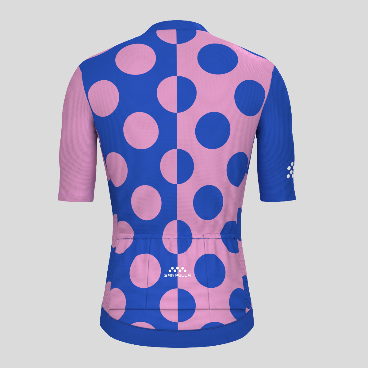 Calssic Split Dots Men's Cycling Jersey - Blue/Pink