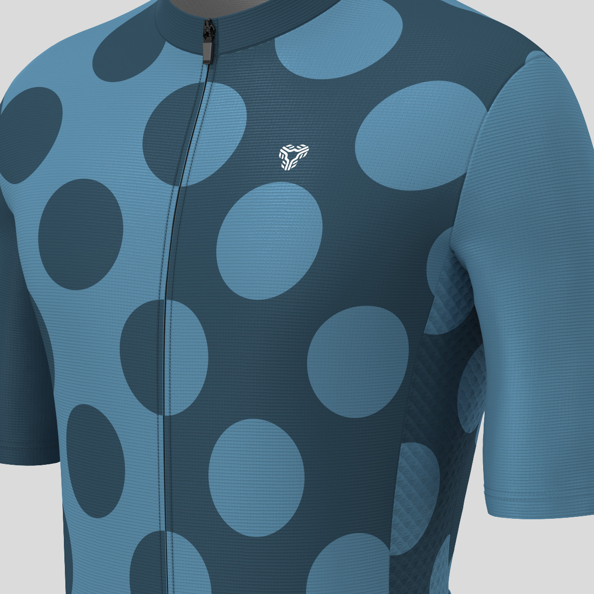 Calssic Split Dots Men's Cycling Jersey - Gray Blue