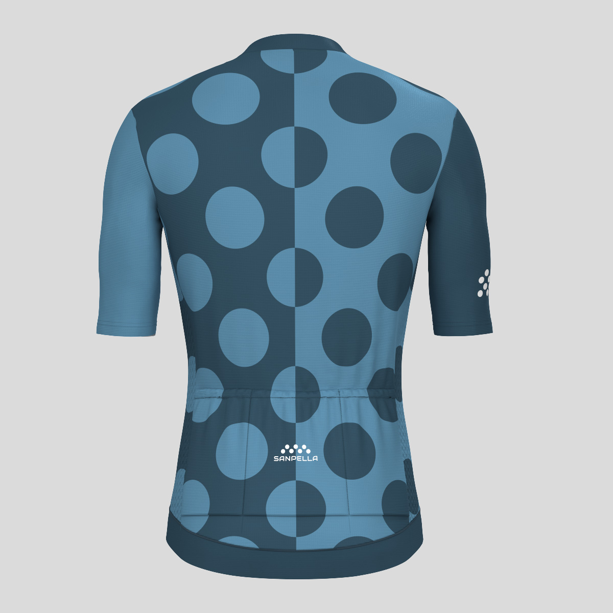 Calssic Split Dots Men's Cycling Jersey - Gray Blue