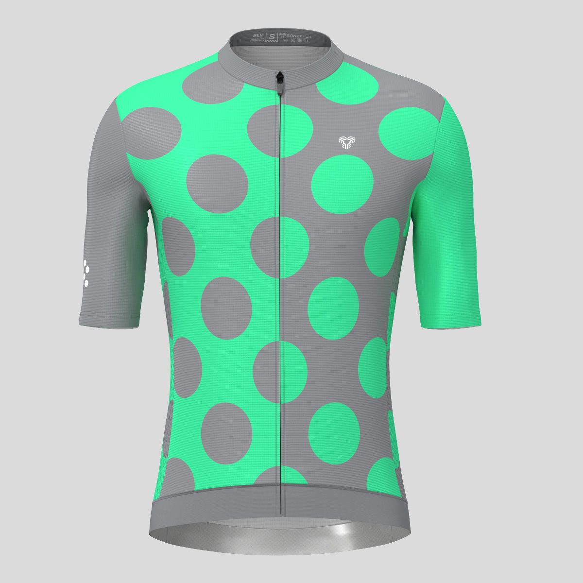 Calssic Split Dots Men's Cycling Jersey - Gray Green