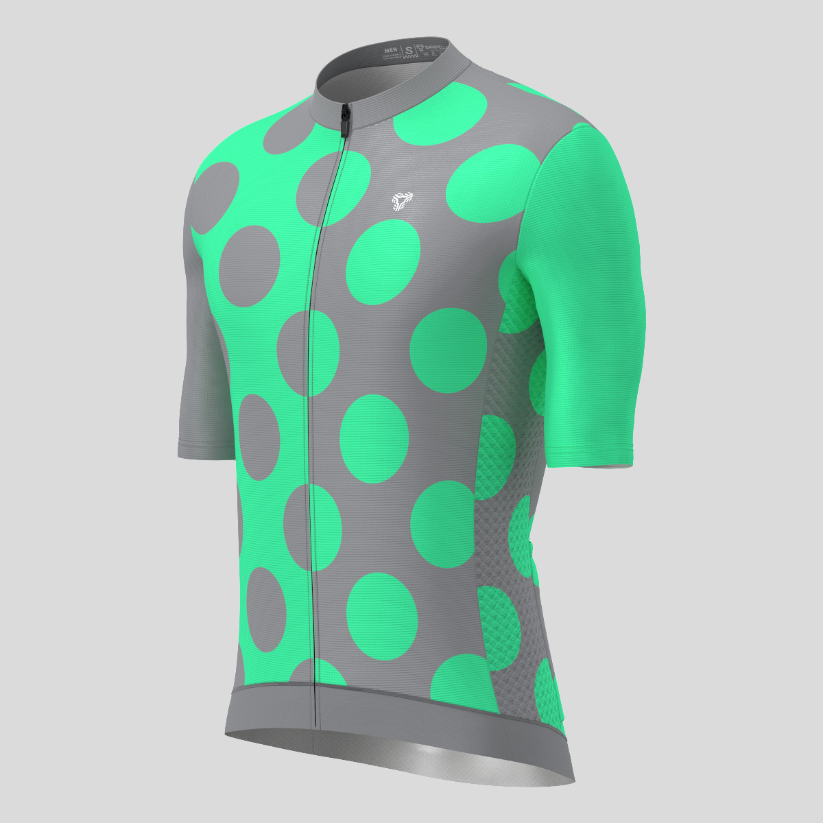 Calssic Split Dots Men's Cycling Jersey - Gray Green