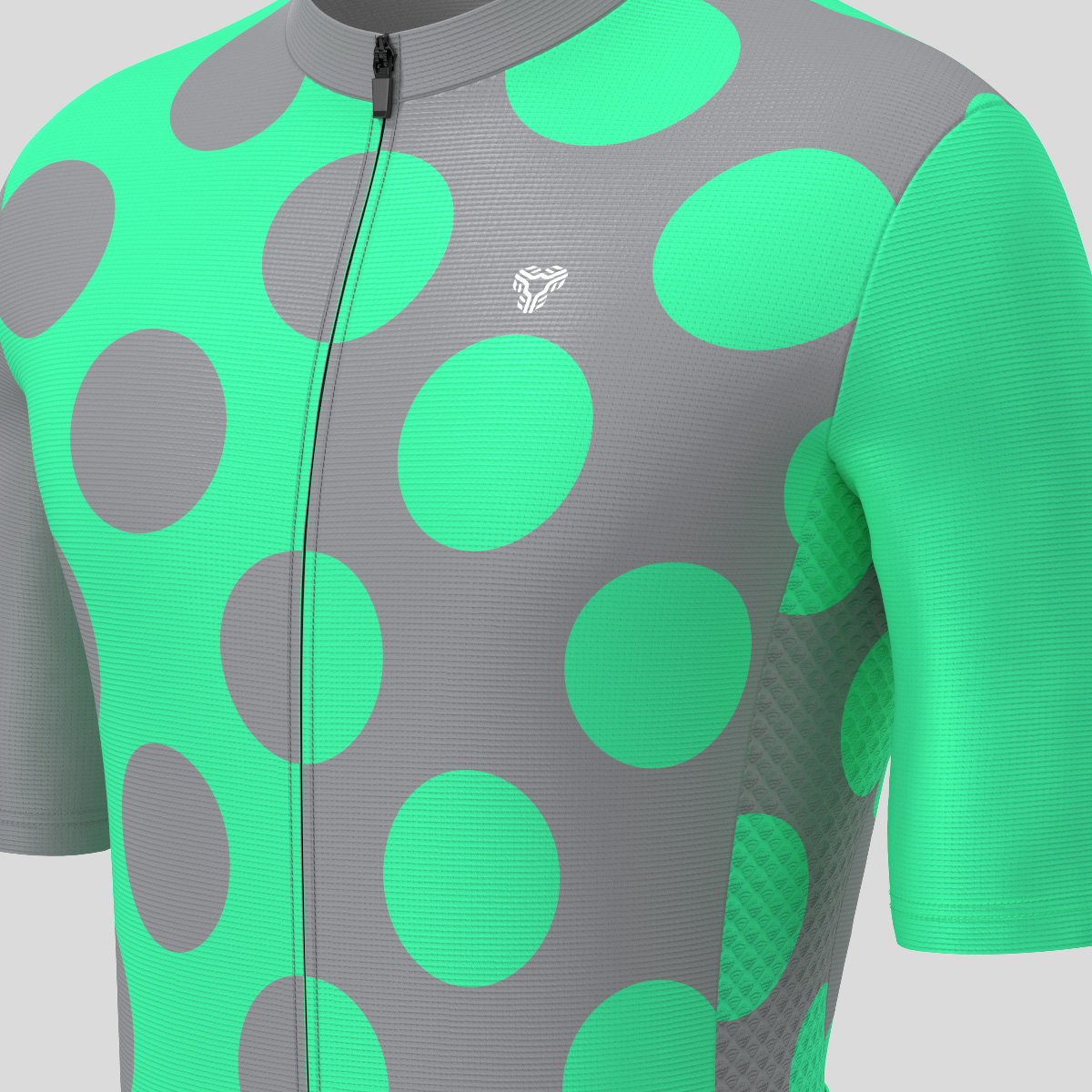 Calssic Split Dots Men's Cycling Jersey - Gray Green