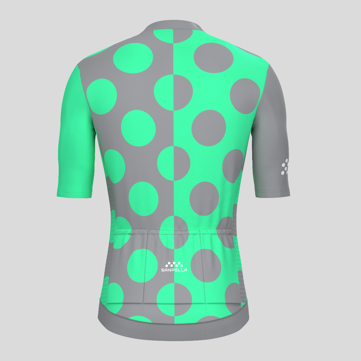 Calssic Split Dots Men's Cycling Jersey - Gray Green
