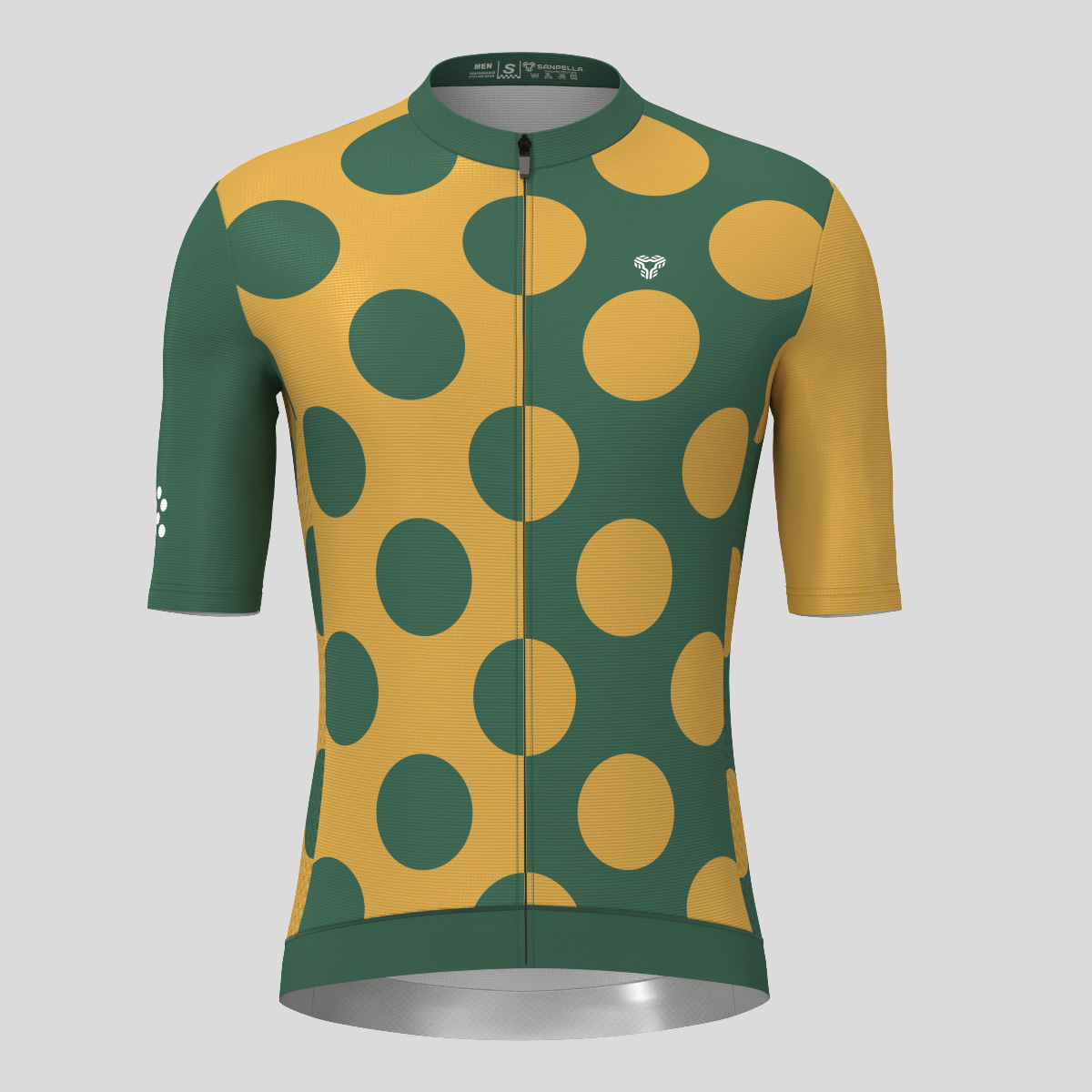 Calssic Split Dots Men's Cycling Jersey - Green/Khaki