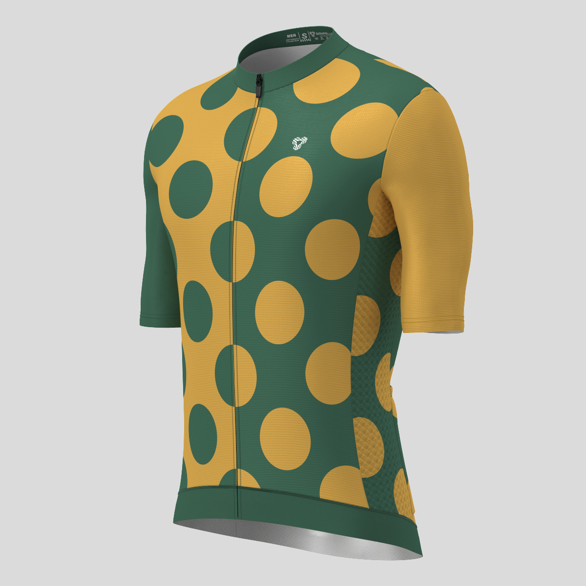 Calssic Split Dots Men's Cycling Jersey - Green/Khaki