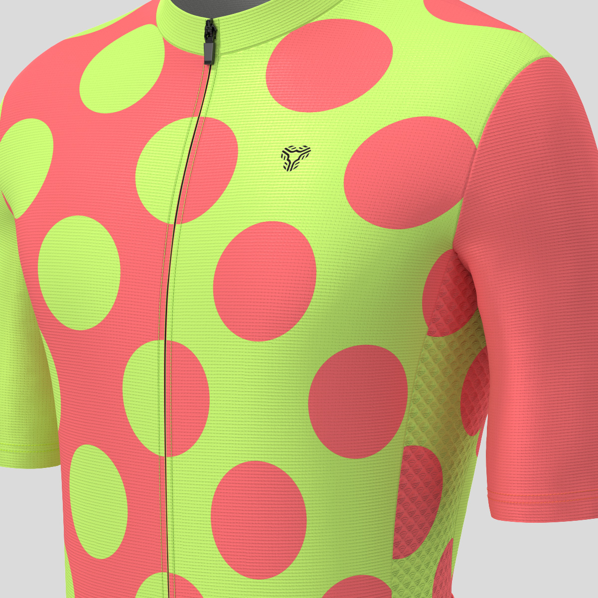 Calssic Split Dots Men's Cycling Jersey - Guava/Green