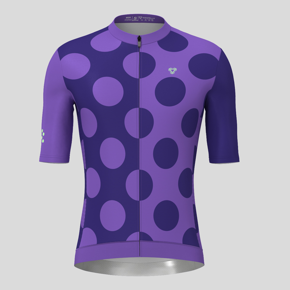 Calssic Split Dots Men's Cycling Jersey - Light Purple/Green