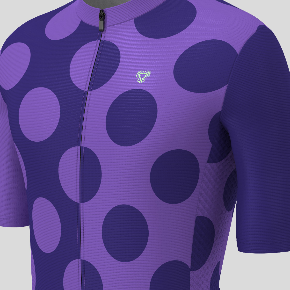 Calssic Split Dots Men's Cycling Jersey - Light Purple/Green