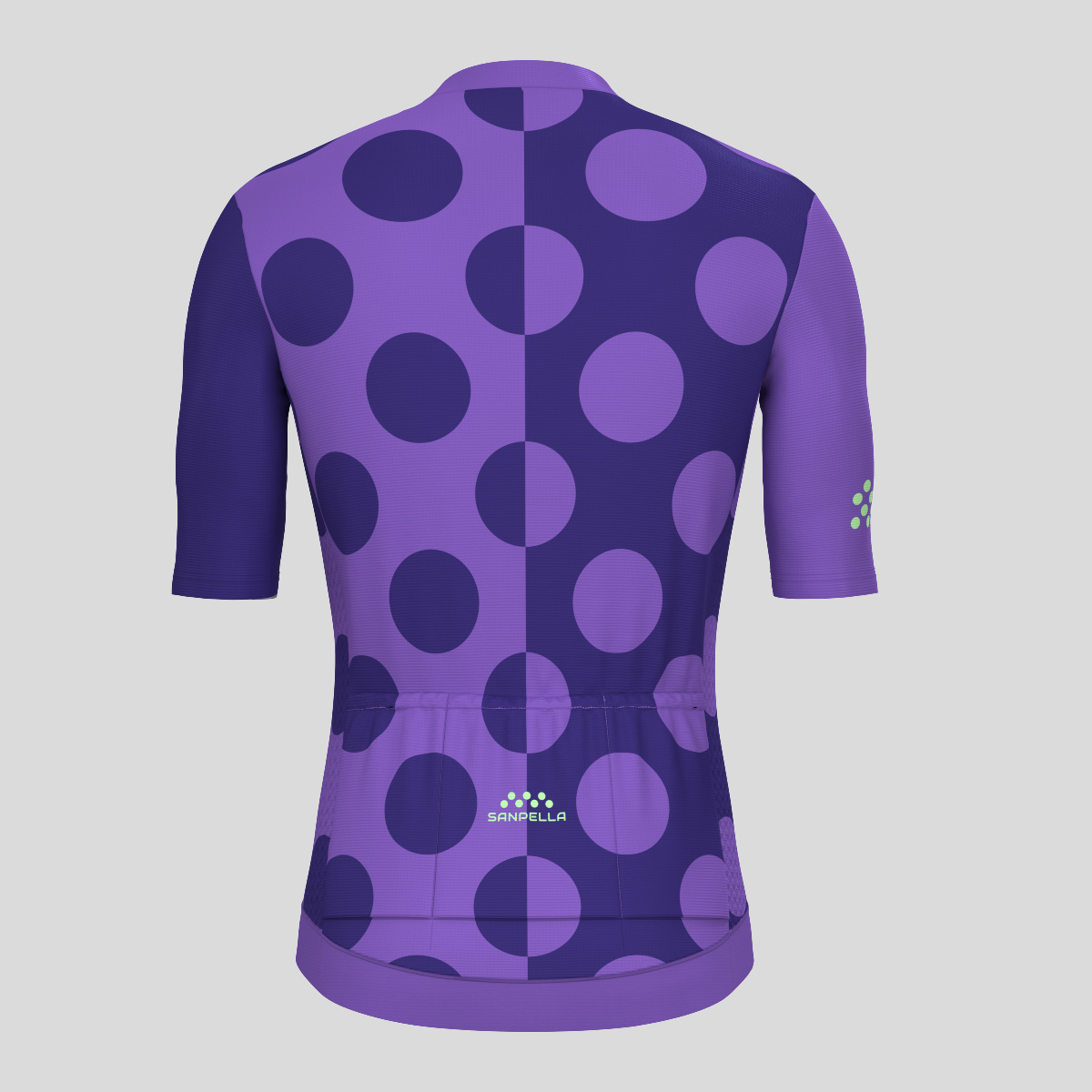 Calssic Split Dots Men's Cycling Jersey - Light Purple/Green