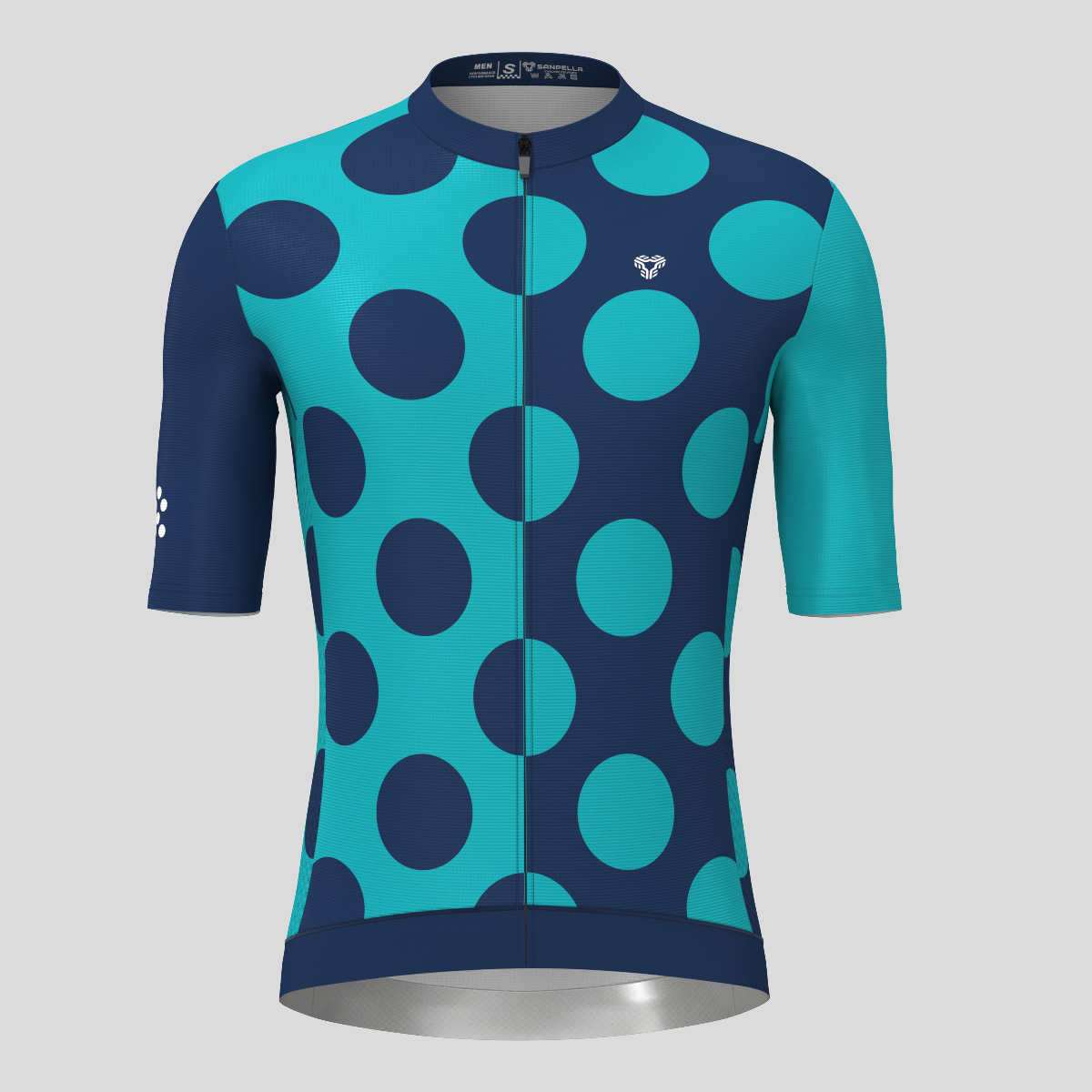 Calssic Split Dots Men's Cycling Jersey - Navy/Blue Green