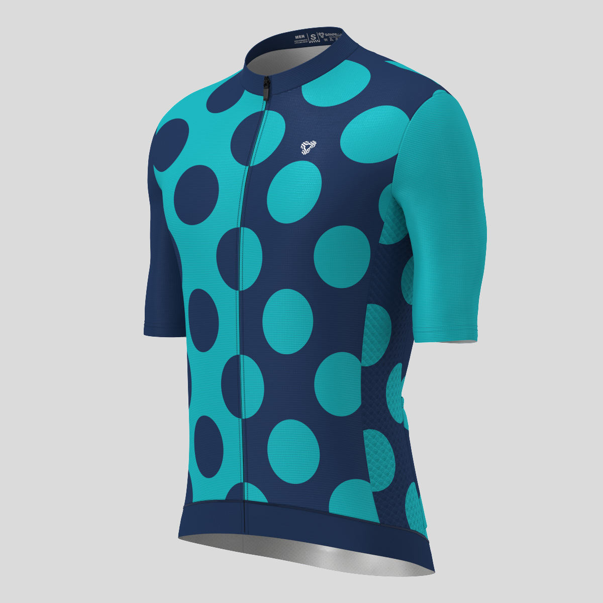 Calssic Split Dots Men's Cycling Jersey - Navy/Blue Green