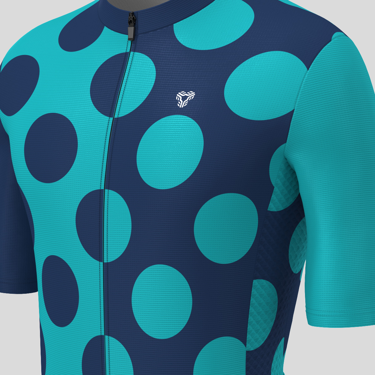 Calssic Split Dots Men's Cycling Jersey - Navy/Blue Green