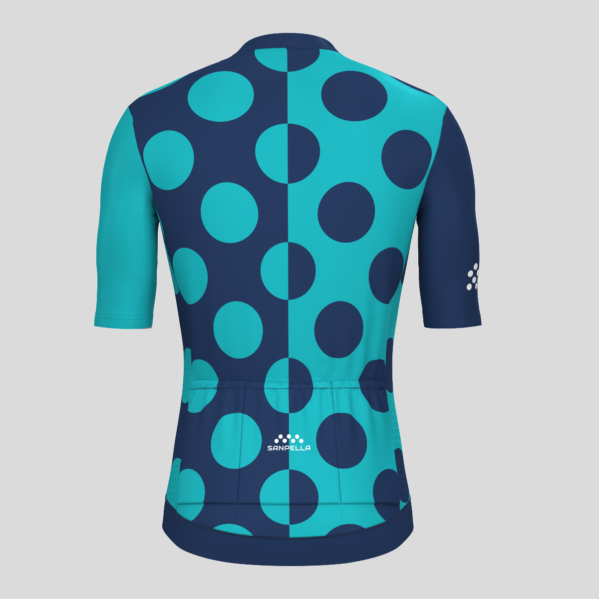 Calssic Split Dots Men's Cycling Jersey - Navy/Blue Green