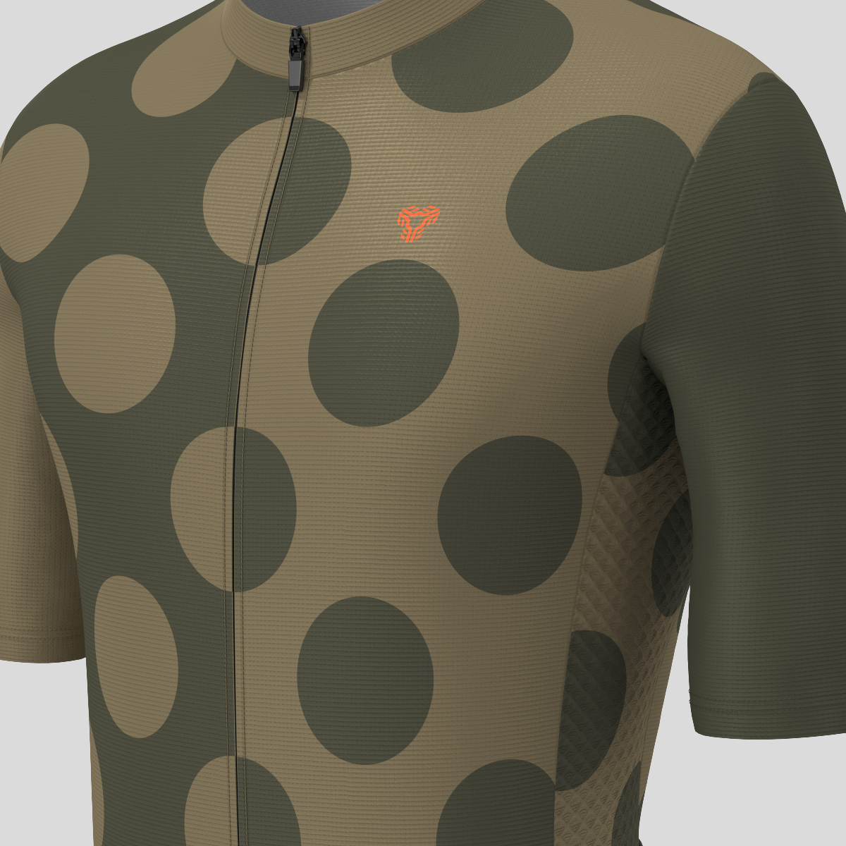 Calssic Split Dots Men's Cycling Jersey - Olive Drab