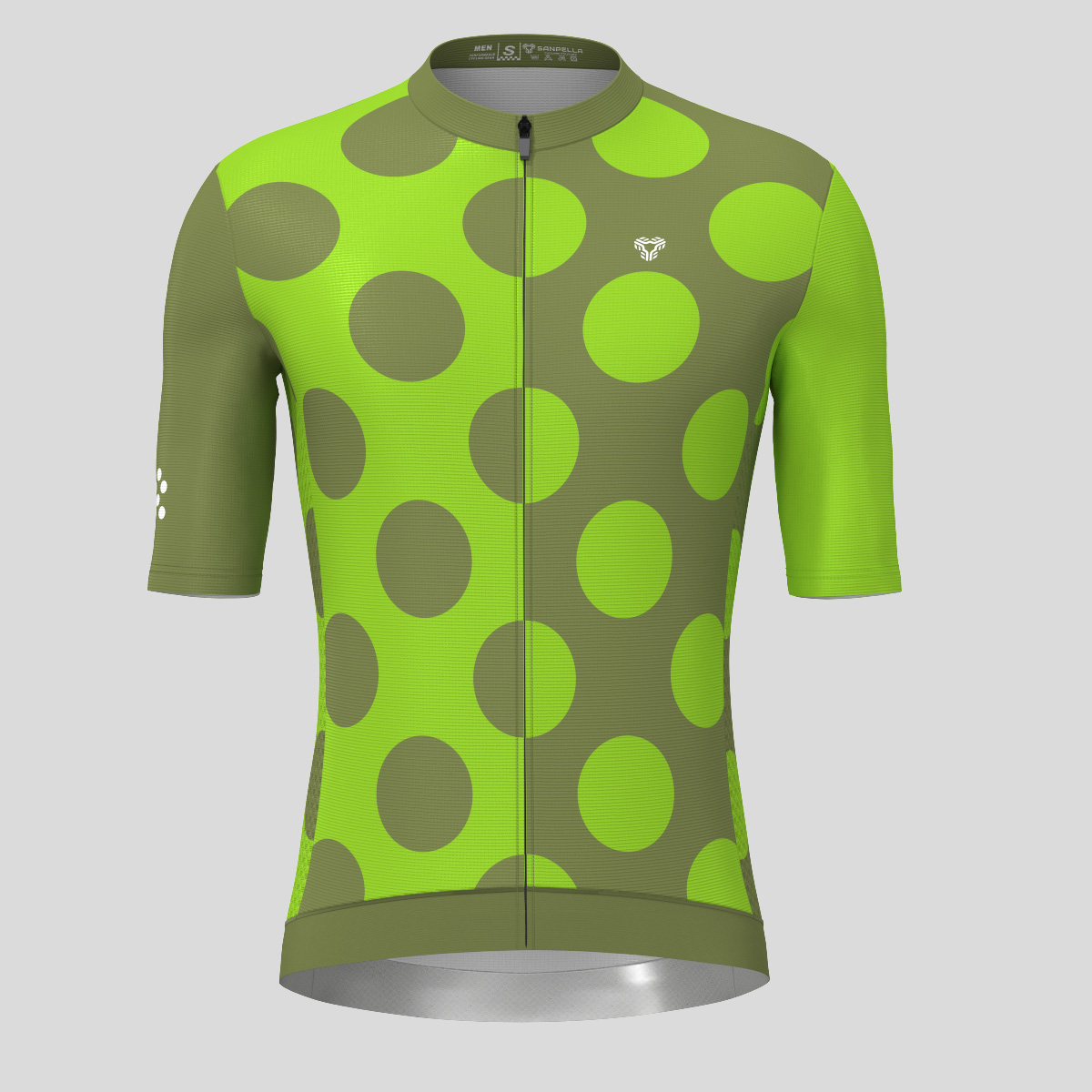Calssic Split Dots Men's Cycling Jersey - Olive/Tender Green